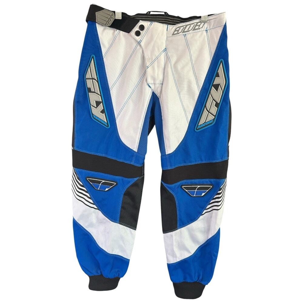 Fly Racing 303 Race Motocross Pants Mens 28 Blue White MX Dirt Bike ATV
